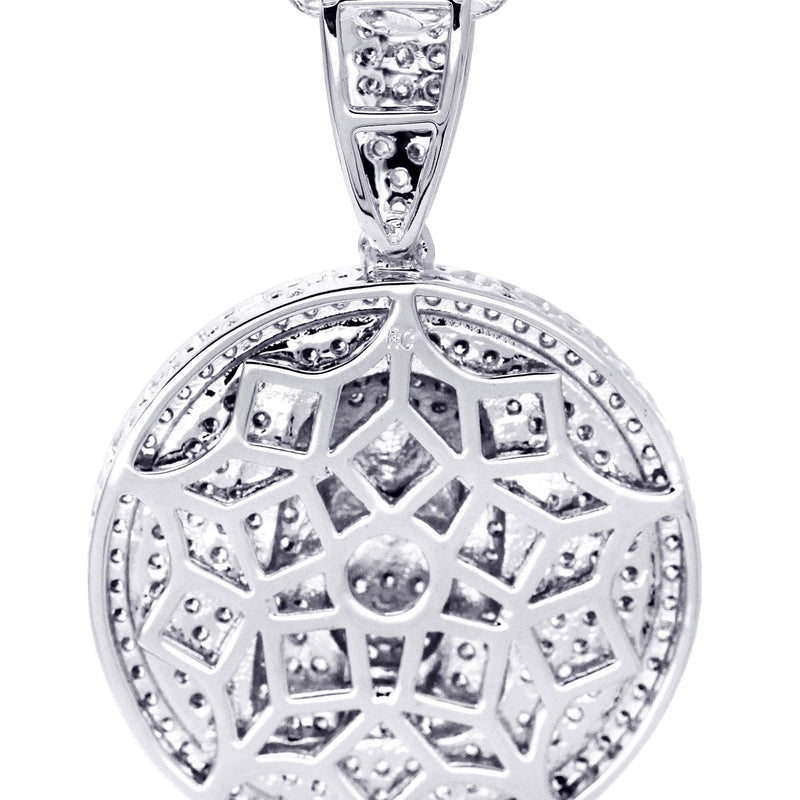 White Gold Plated Cuban Link Chain & Jesus Head Pendant | Appx. 15 Grams
