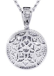 White Gold Plated Cuban Link Chain & Jesus Head Pendant | Appx. 15 Grams