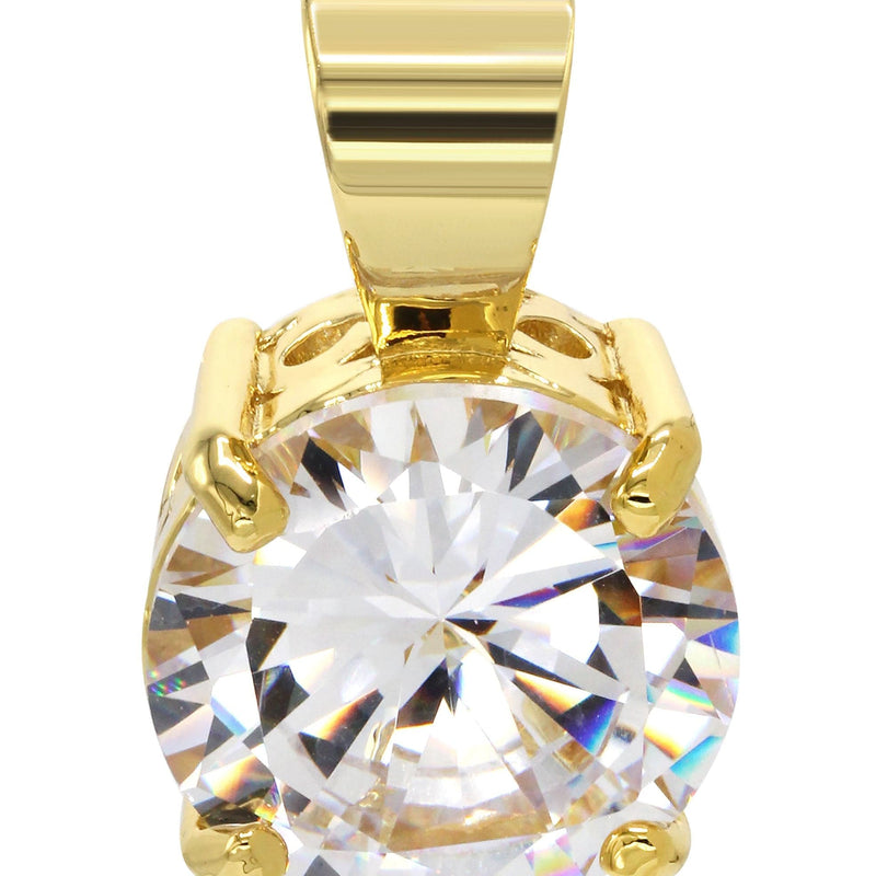 Mens Gold Plated Cubic Zirconia Pendant | 8.3 Grams