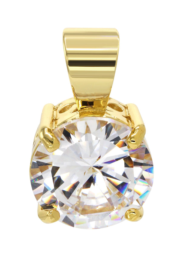 Mens Gold Plated Cubic Zirconia Pendant | 8.3 Grams
