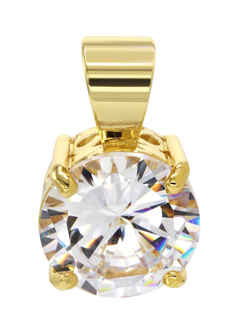 Mens Gold Plated Cubic Zirconia Pendant | 8.3 Grams