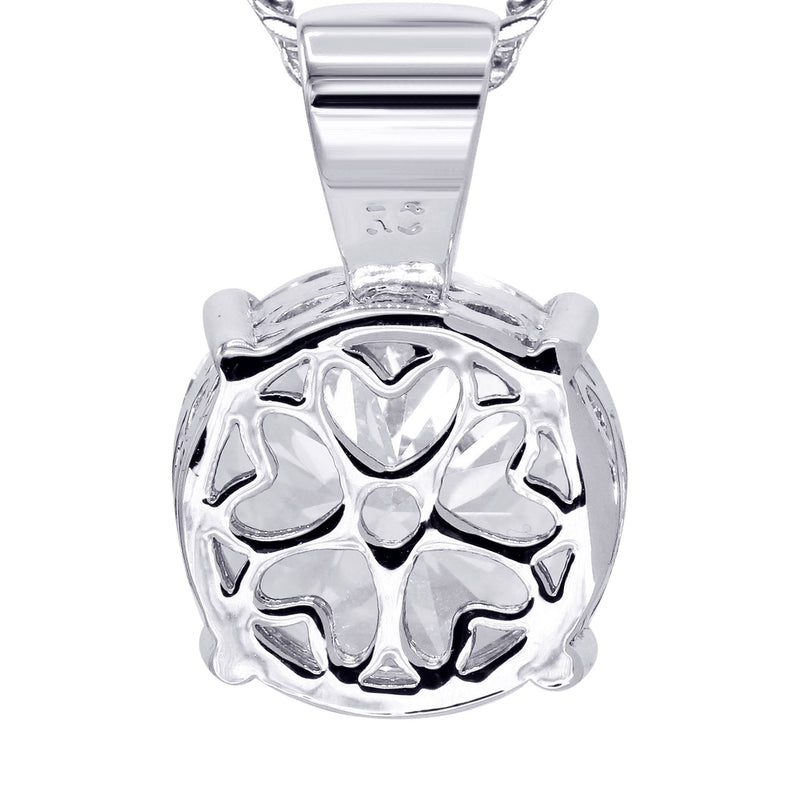 White Gold Plated Cuban Link Chain & Cubic Zirconia Pendant | Appx. 16.3 Grams