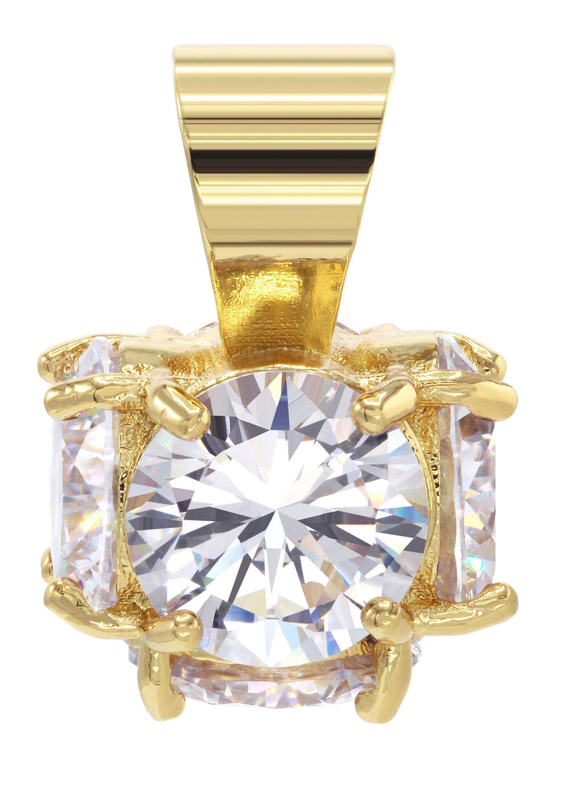 Mens Gold Plated Cubic Zirconia Pendant | 11 Grams