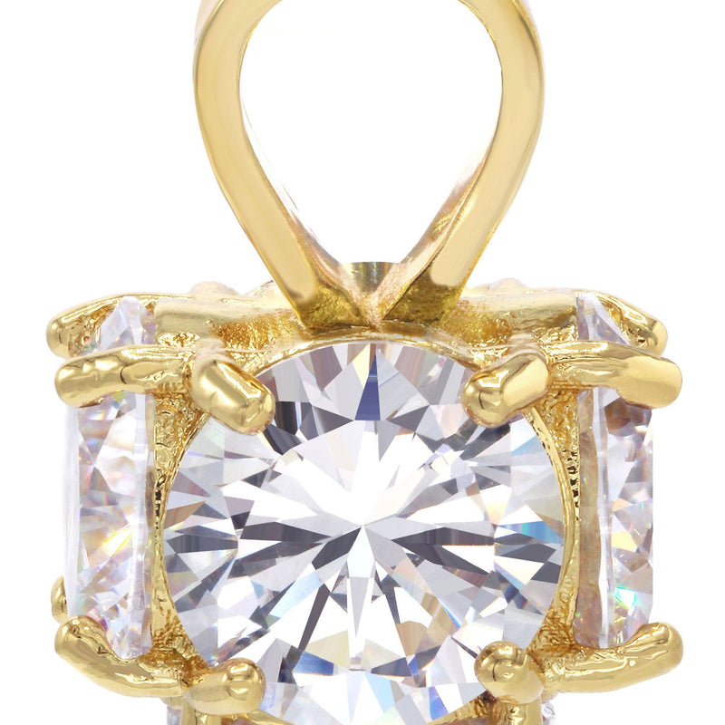 Mens Gold Plated Cubic Zirconia Pendant | 11 Grams