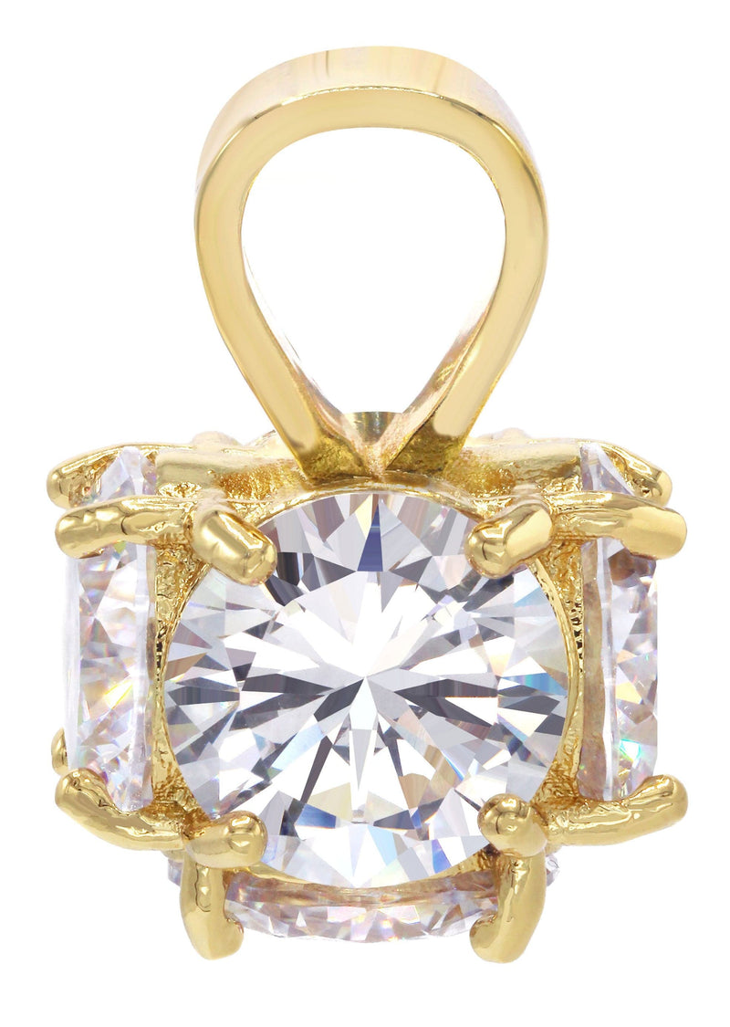 Mens Gold Plated Cubic Zirconia Pendant | 11 Grams