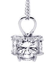 White Gold Plated Cuban Link Chain & Cubic Zirconia Pendant | Appx. 19 Grams