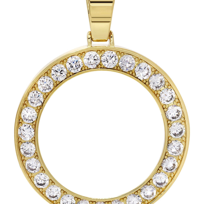 Mens Gold Plated Circle Pendant | 17 Grams