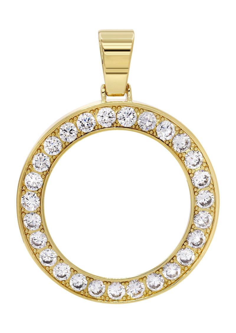 Mens Gold Plated Circle Pendant | 17 Grams