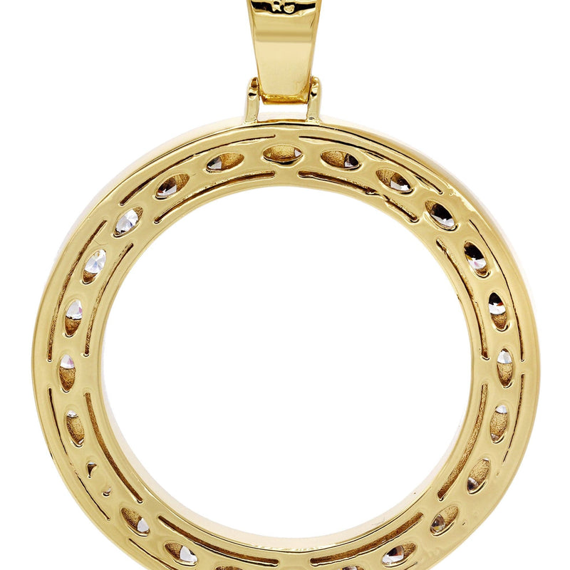 Mens Gold Plated Circle Pendant | 17 Grams