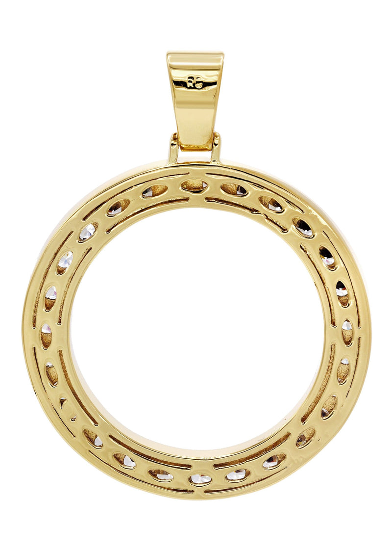 Mens Gold Plated Circle Pendant | 17 Grams