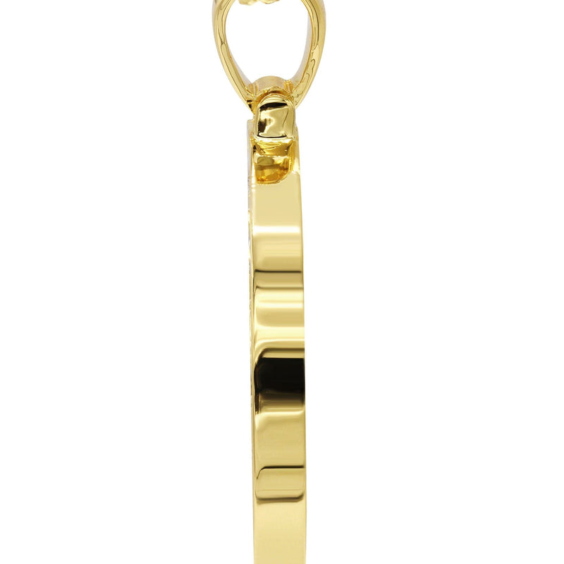 Mens Gold Plated Cuban Link Chain & Circle Pendant | Appx. 25 Grams