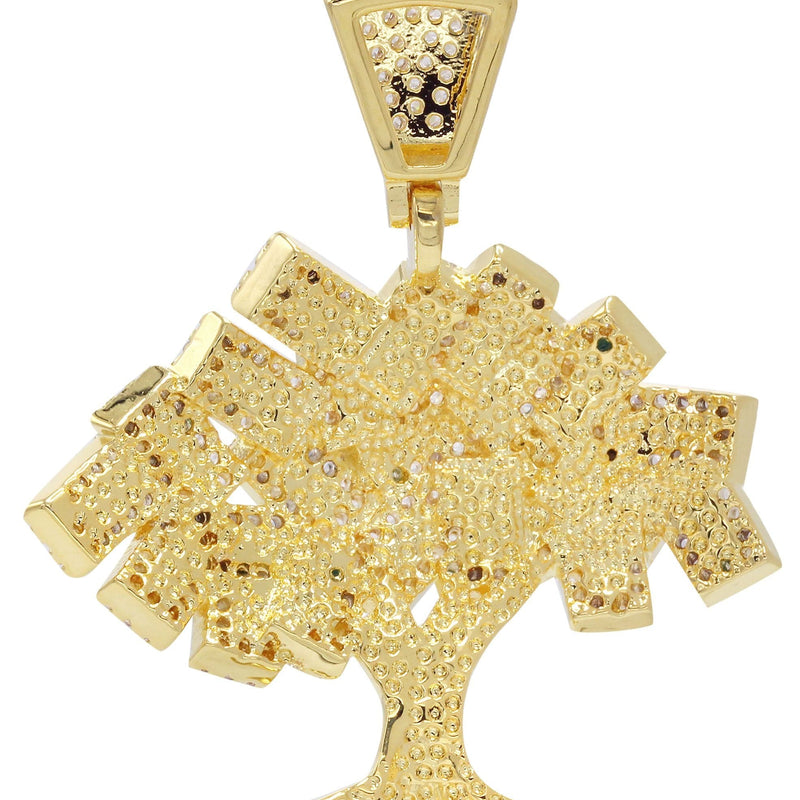 Mens Gold Plated Tree Pendant | 9 Grams