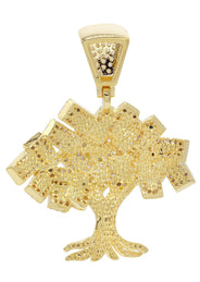 Mens Gold Plated Tree Pendant | 9 Grams