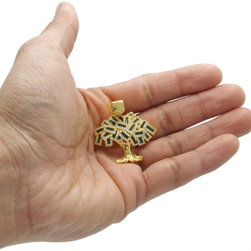 Mens Gold Plated Tree Pendant | 9 Grams