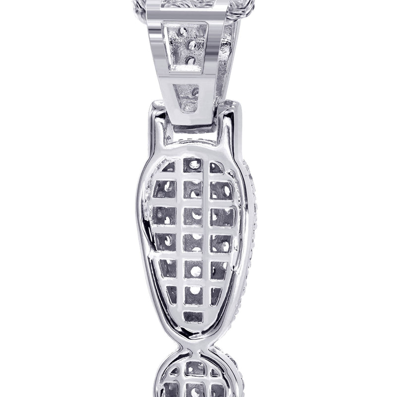 White Gold Plated Cuban Link Chain & ! Pendant | Appx. 13.1 Grams
