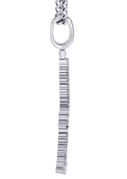 White Gold Plated Cuban Link Chain & Ankh Pendant | Appx. 15.1 Grams