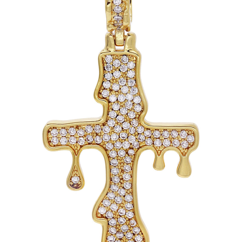 Gold Plated Melting Cross Pendant | 10.9 Grams