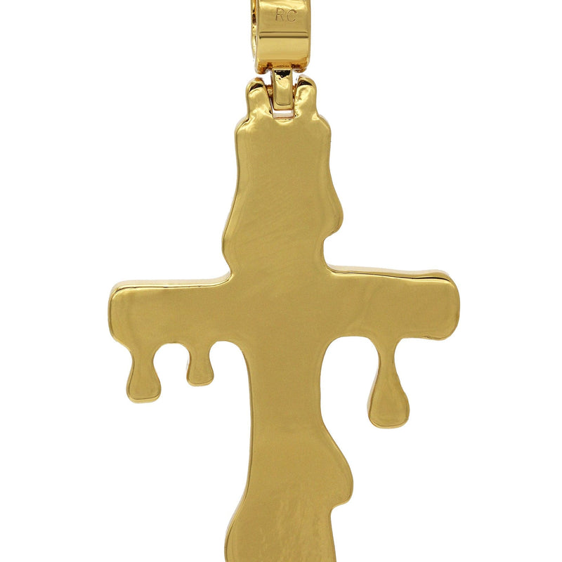 Gold Plated Melting Cross Pendant | 10.9 Grams