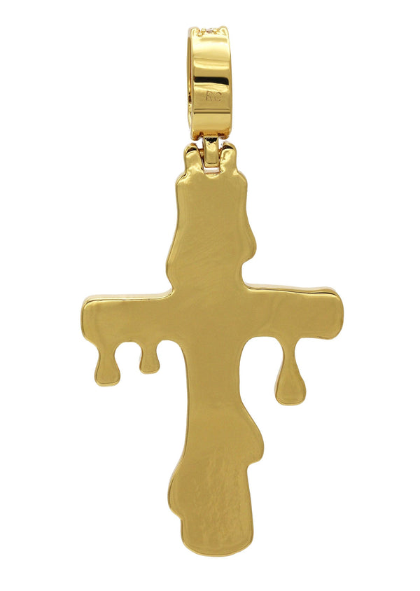 Gold Plated Melting Cross Pendant | 10.9 Grams
