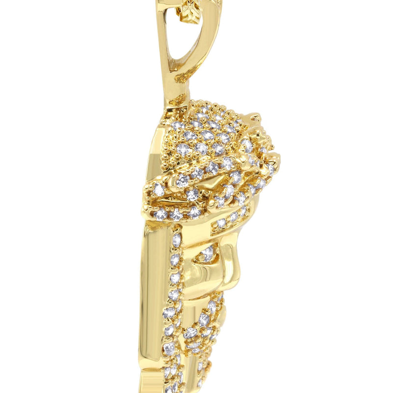 Mens Gold Plated Franco Chain & Jesus Piece Chain | Appx. 15.2 Grams