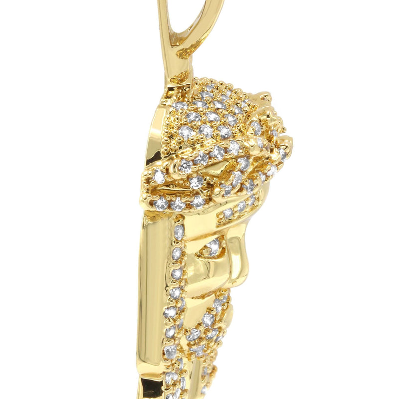 Mens Gold Plated Jesus Head Pendant | 7.2 Grams