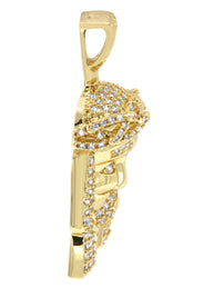 Mens Gold Plated Jesus Head Pendant | 7.2 Grams