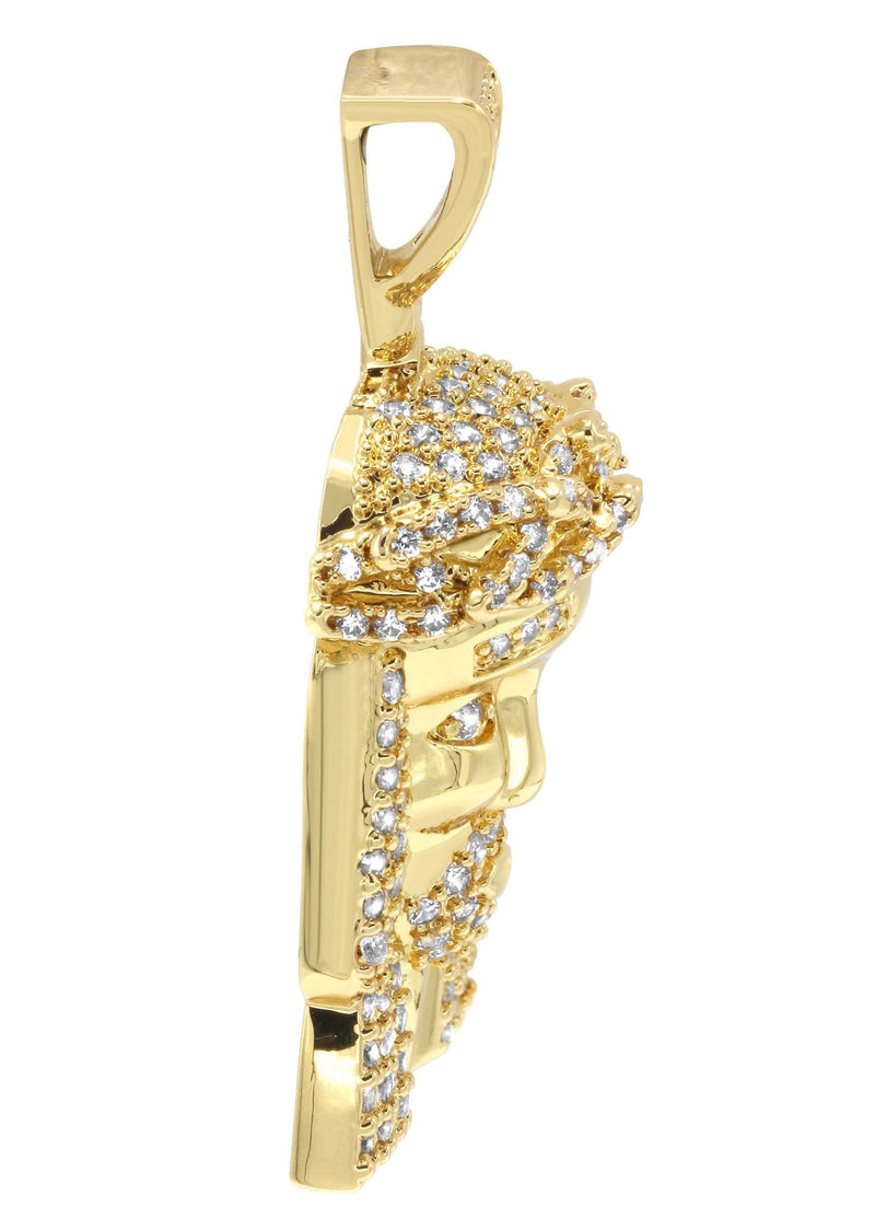Mens Gold Plated Jesus Head Pendant | 7.2 Grams