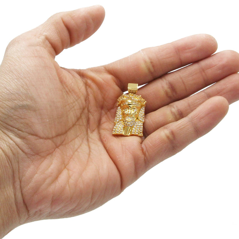 Mens Gold Plated Jesus Head Pendant | 7.2 Grams