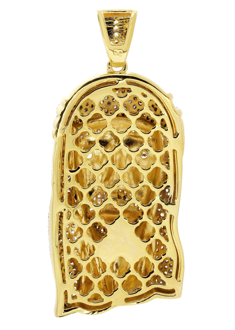 Mens Gold Plated Jesus Head Pendant | 34.4 Grams