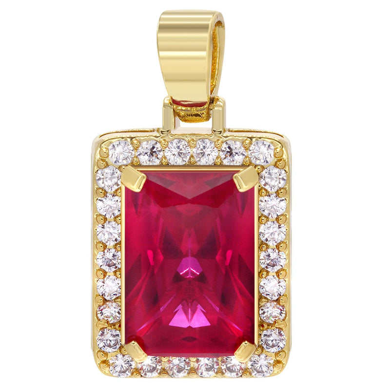 Mens Gold Plated Ruby Pendant | 6 Grams