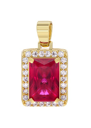 Mens Gold Plated Ruby Pendant | 6 Grams