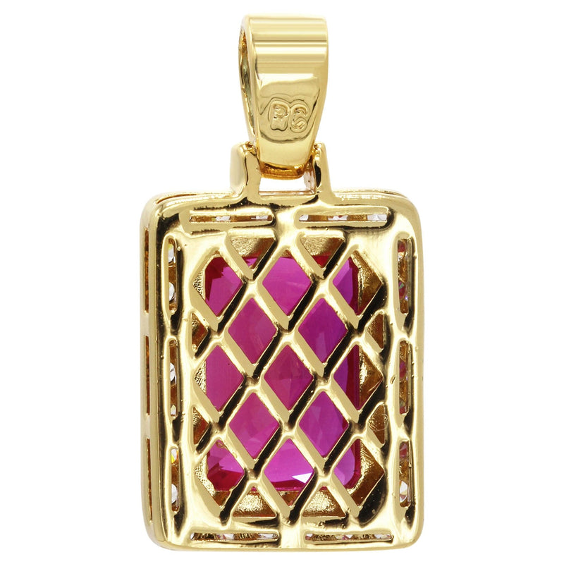 Mens Gold Plated Ruby Pendant | 6 Grams