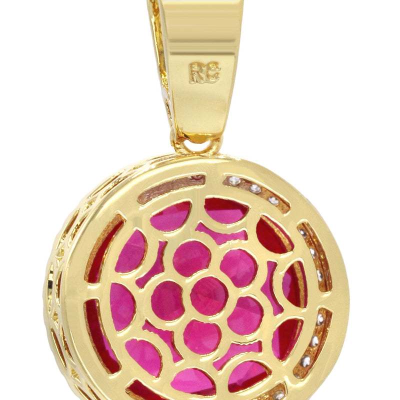 Mens Gold Plated Ruby Pendant | 7.4 Grams