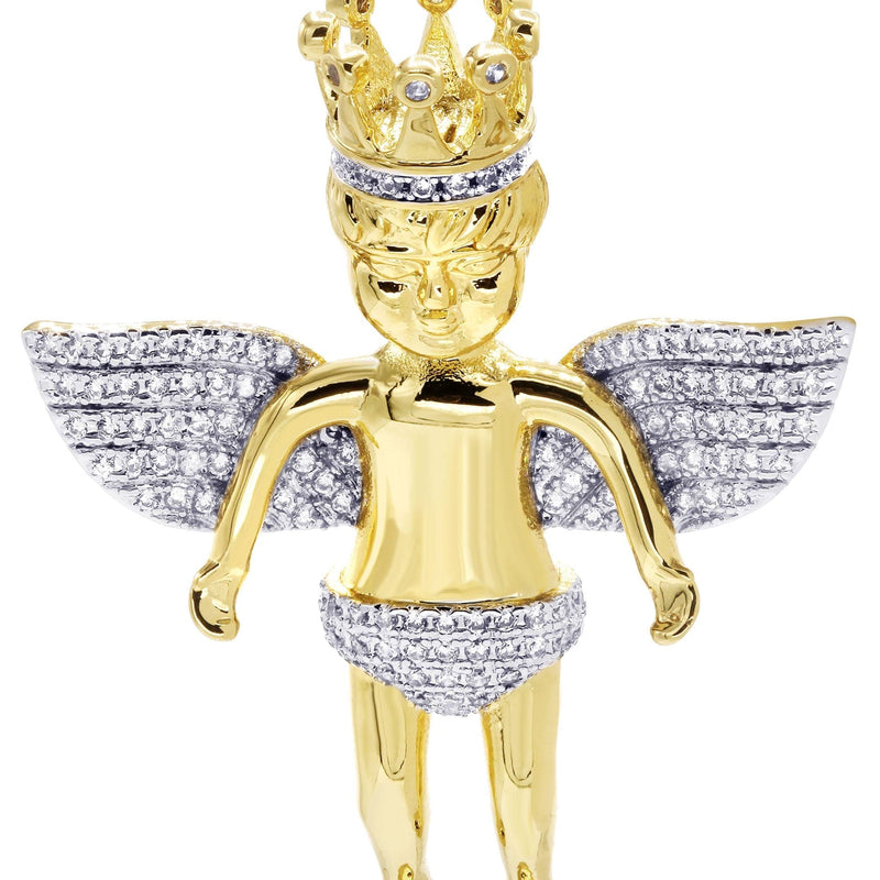 Mens Gold Plated Angel Pendant | 8.3 Grams