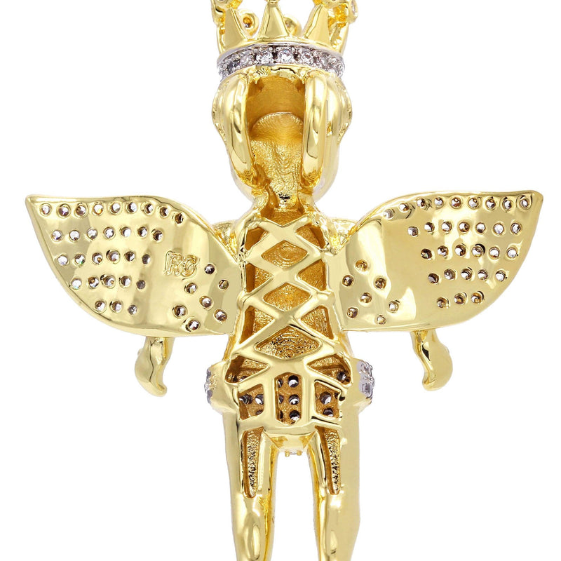 Mens Gold Plated Angel Pendant | 8.3 Grams
