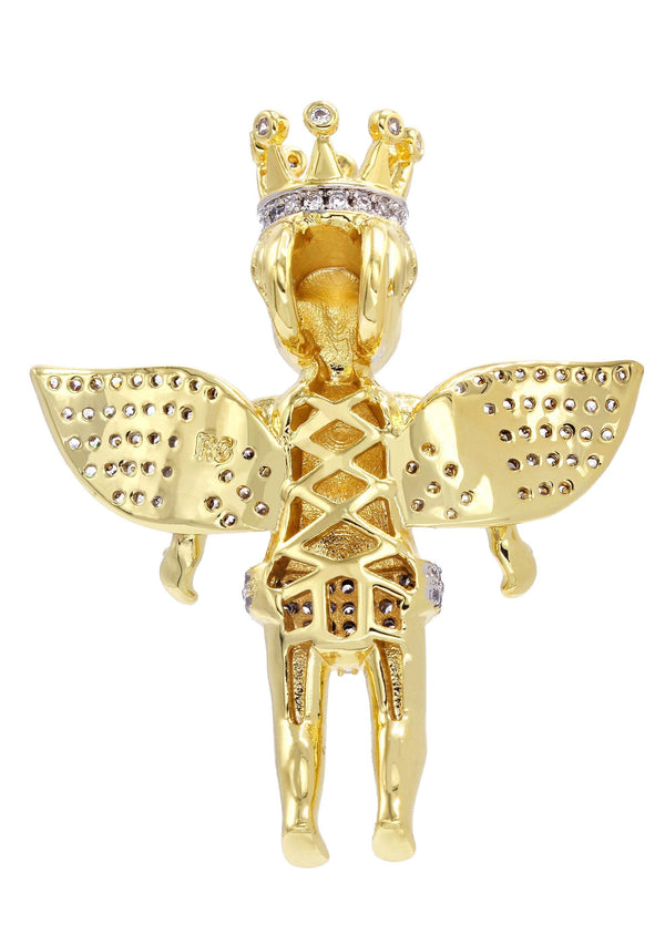Mens Gold Plated Angel Pendant | 8.3 Grams