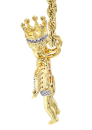 Mens Gold Plated Rope Chain & Angel Pendant | Appx. 16.3 Grams