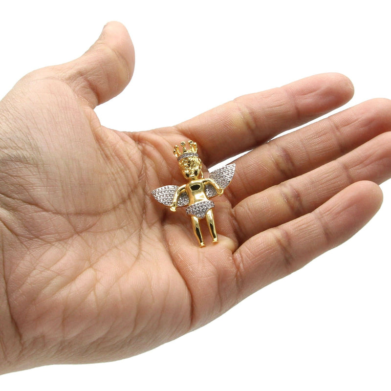 Mens Gold Plated Angel Pendant | 8.3 Grams