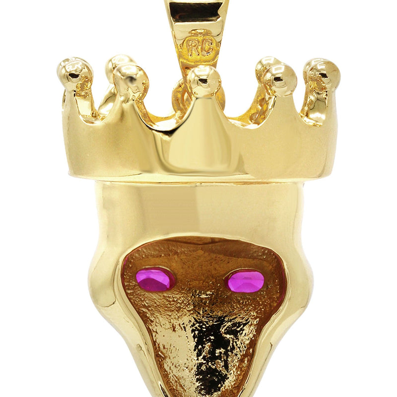 Mens Gold Plated Skull Pendant | 13 Grams