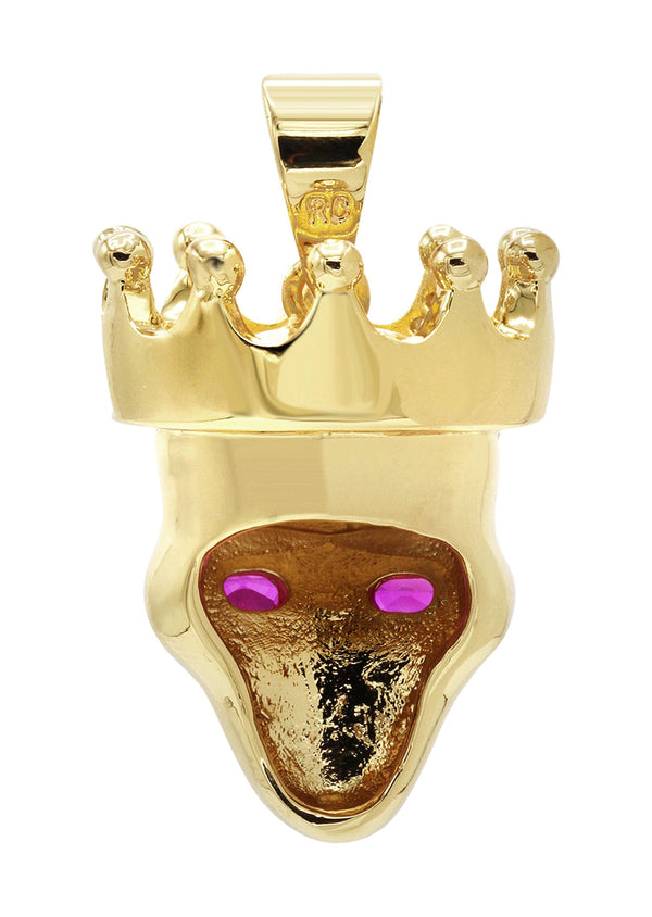 Mens Gold Plated Skull Pendant | 13 Grams