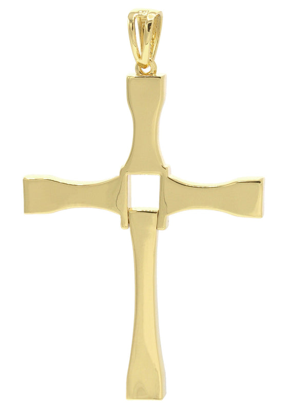 Mens Gold Plated Cross Pendant | 18.7 Grams