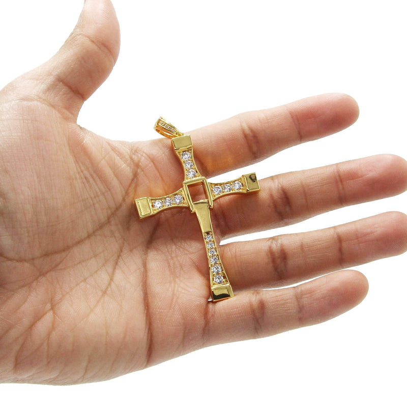 Mens Gold Plated Cross Pendant | 18.7 Grams