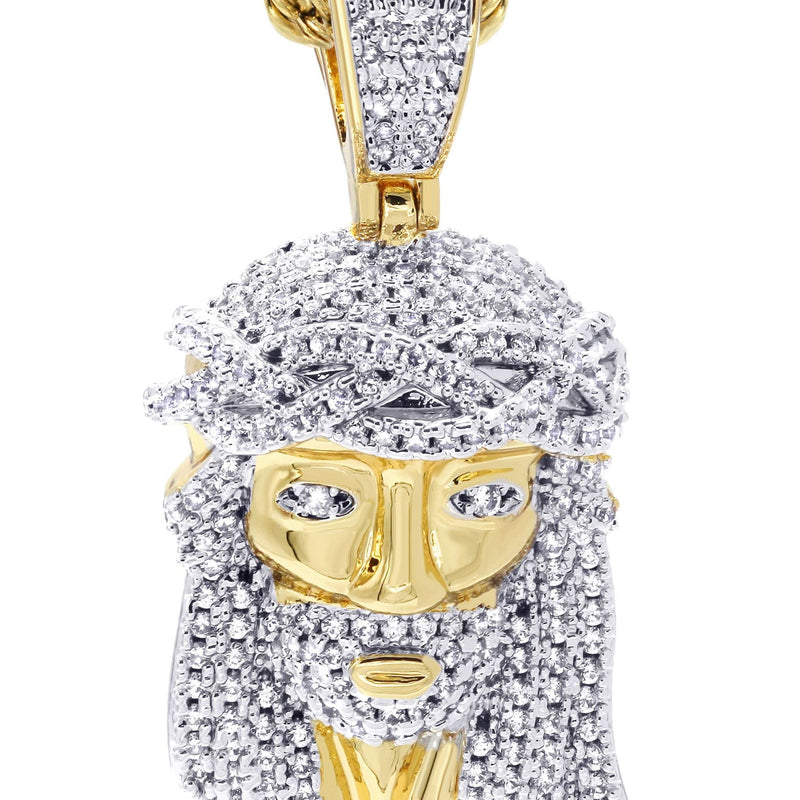 Mens Gold Plated Rope Chain & Jesus Piece Chain | Appx. 21.8 Grams