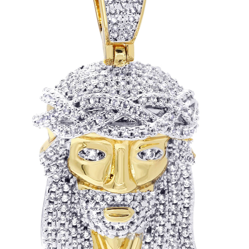 Mens Gold Plated Jesus Head Pendant | 13.8 Grams