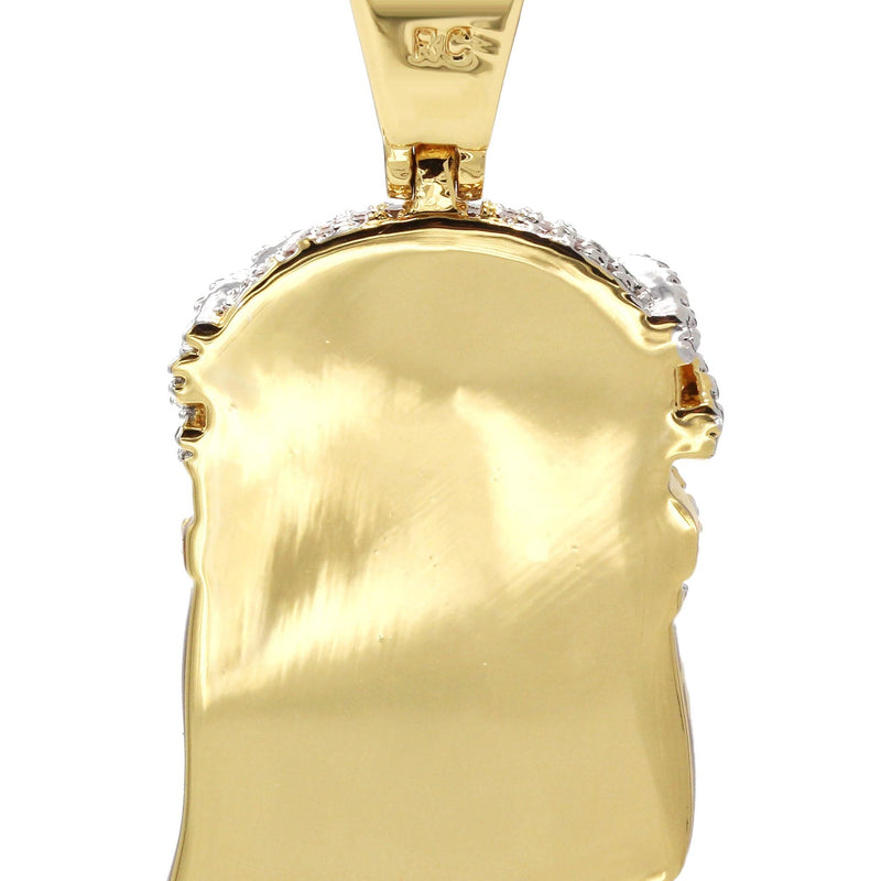 Mens Gold Plated Jesus Head Pendant | 13.8 Grams