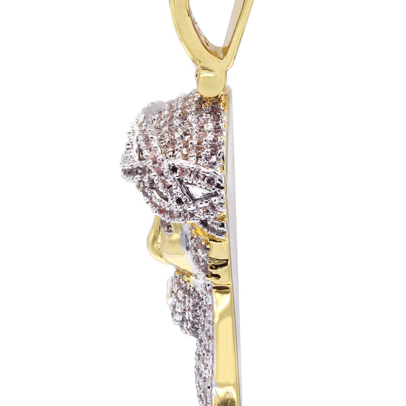 Mens Gold Plated Jesus Head Pendant | 13.8 Grams