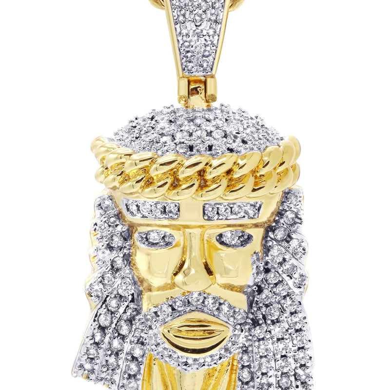 Mens Gold Plated Rope Chain & Jesus Piece Chain | Appx. 22.7 Grams