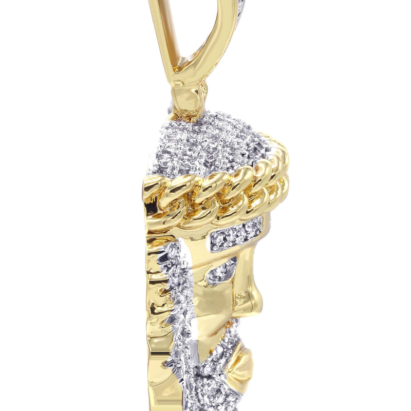 Mens Gold Plated Jesus Head Pendant | 14.7 Grams