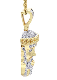 Mens Gold Plated Rope Chain & Jesus Piece Chain | Appx. 22.7 Grams