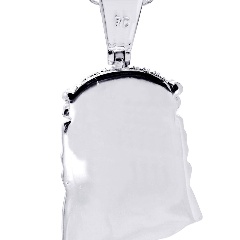 White Gold Plated Cuban Link Chain & Jesus Head Pendant | Appx. 22.7 Grams